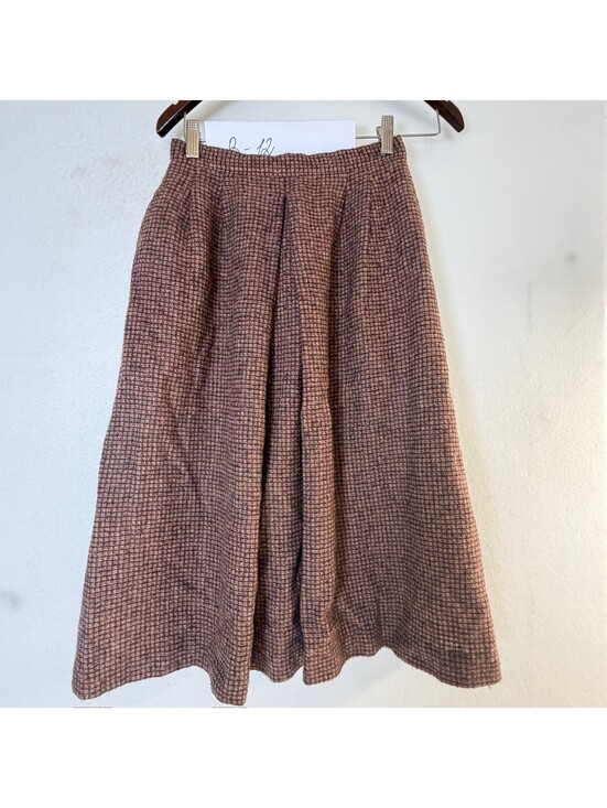 Dresses & Skirts - Vintage ville d'azur Brown Houndstooth Pleated Skirt Size 9 B-12